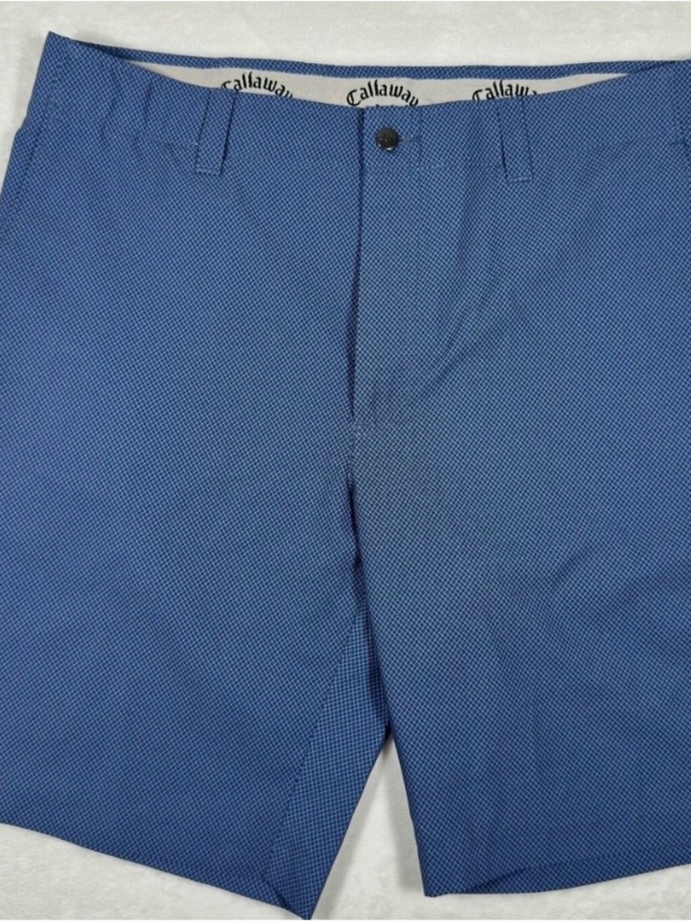 Callaway Men's Blue Micro-Pattern Flat Front Golf Shorts